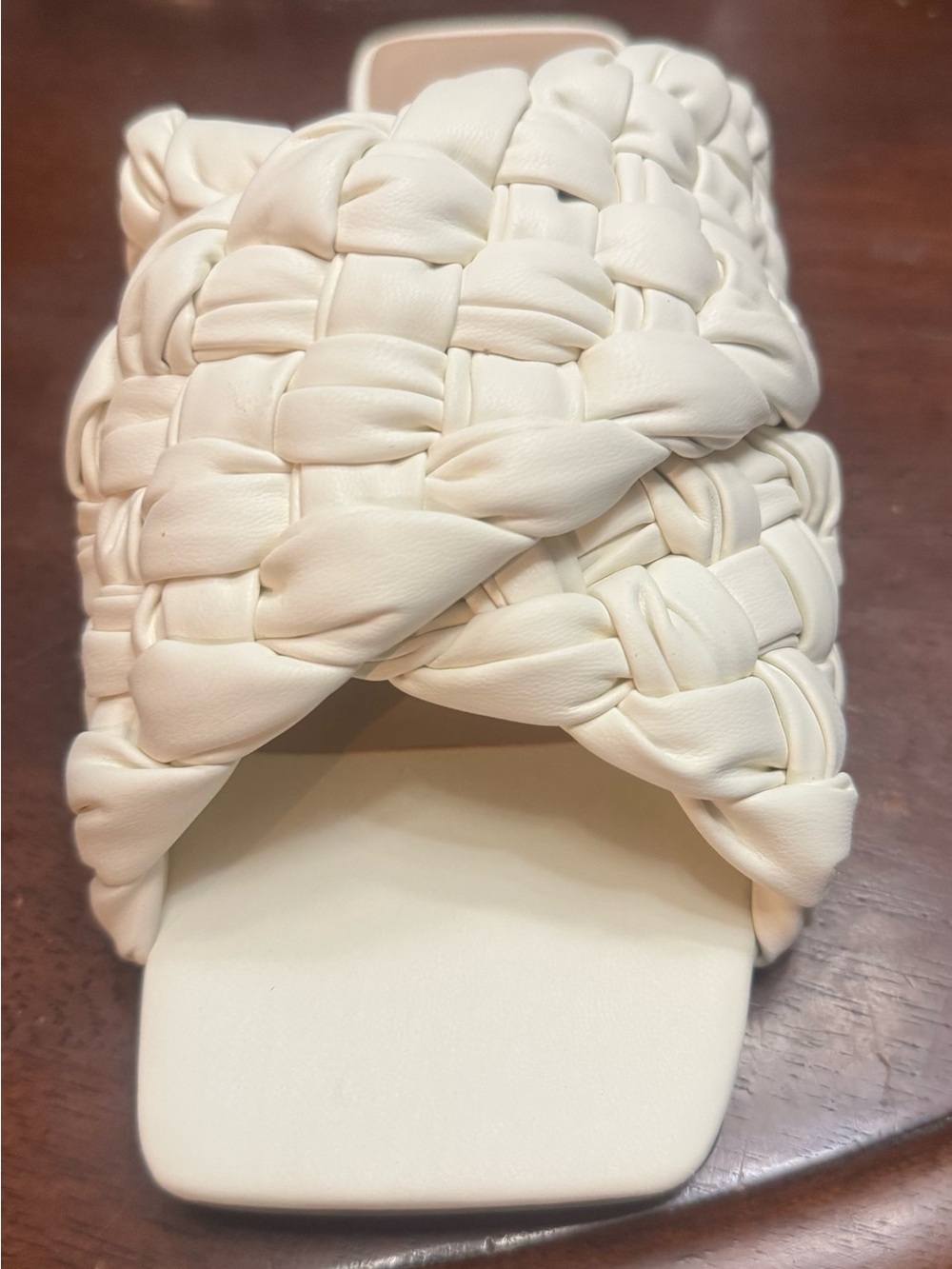 Steve Madden MARINA Woven Cream Slide Sandal Retail $79 - Picture 2 of 7